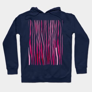 Vertical watercolor lines - red Hoodie